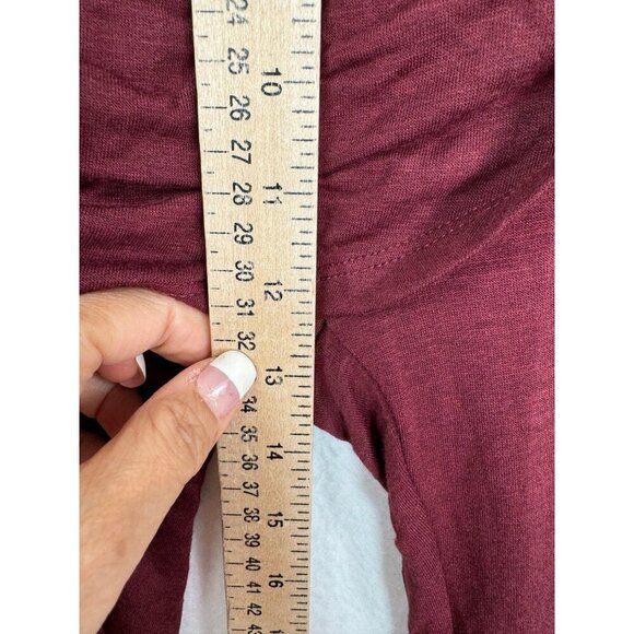 Anthropologie Saturday Sunday Emmett Tie Pants Jersey Maroon wide leg stretchy - Picture 6 of 11